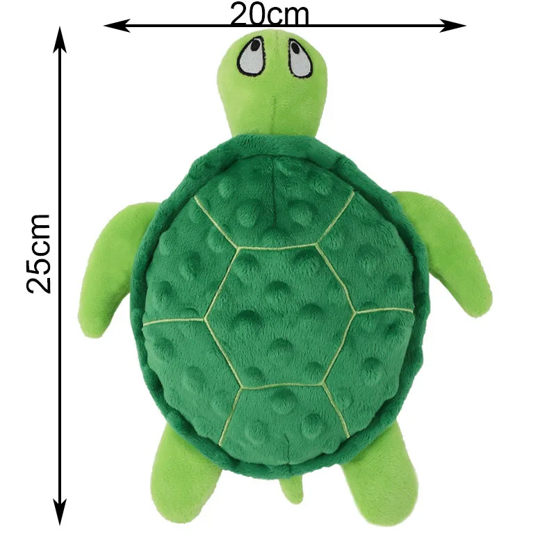 Dog Squeaky Toys Turtle Shape Plush Dog Cat Toy No Stuffing Crinkle Interactive Chew Toys for Small Large Dogs Puppy Plaything