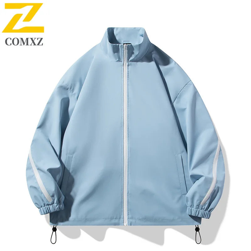Harajuku Street Jacket Men's Casual All-match Solid Color Waterproof Windproof Jackets Autumn 2025 Baseball stand collar Coat