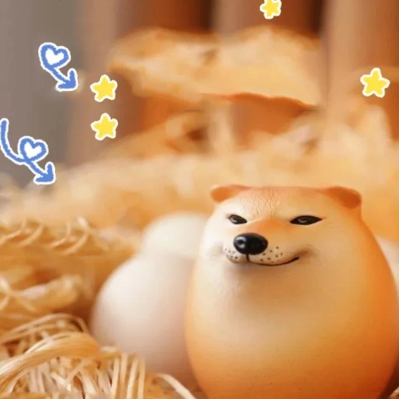 Mainan Fidget Licin Telur Anjing Shibako Kreatif Dekorasi Meja Bentuk Telur Realistis Mainan Sensorik Rebound Lambat PU Persatuan Anjing & Telur Shiba Inu