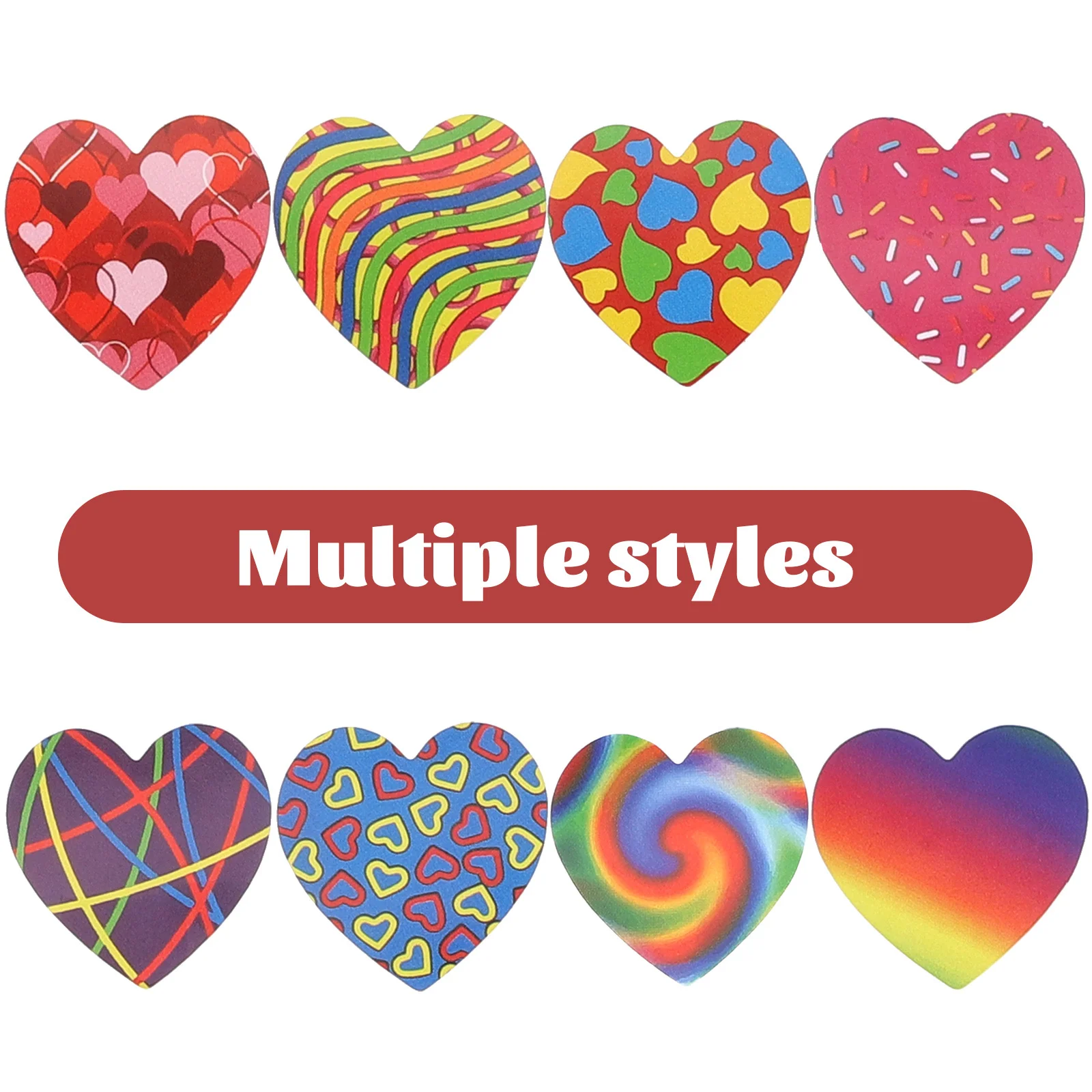 

5 Rolls Gift Packaging Stickers Heart Shape Valentine's Day Sealing Stickers for Envelope Cake Decoration Valentine's Day Labels