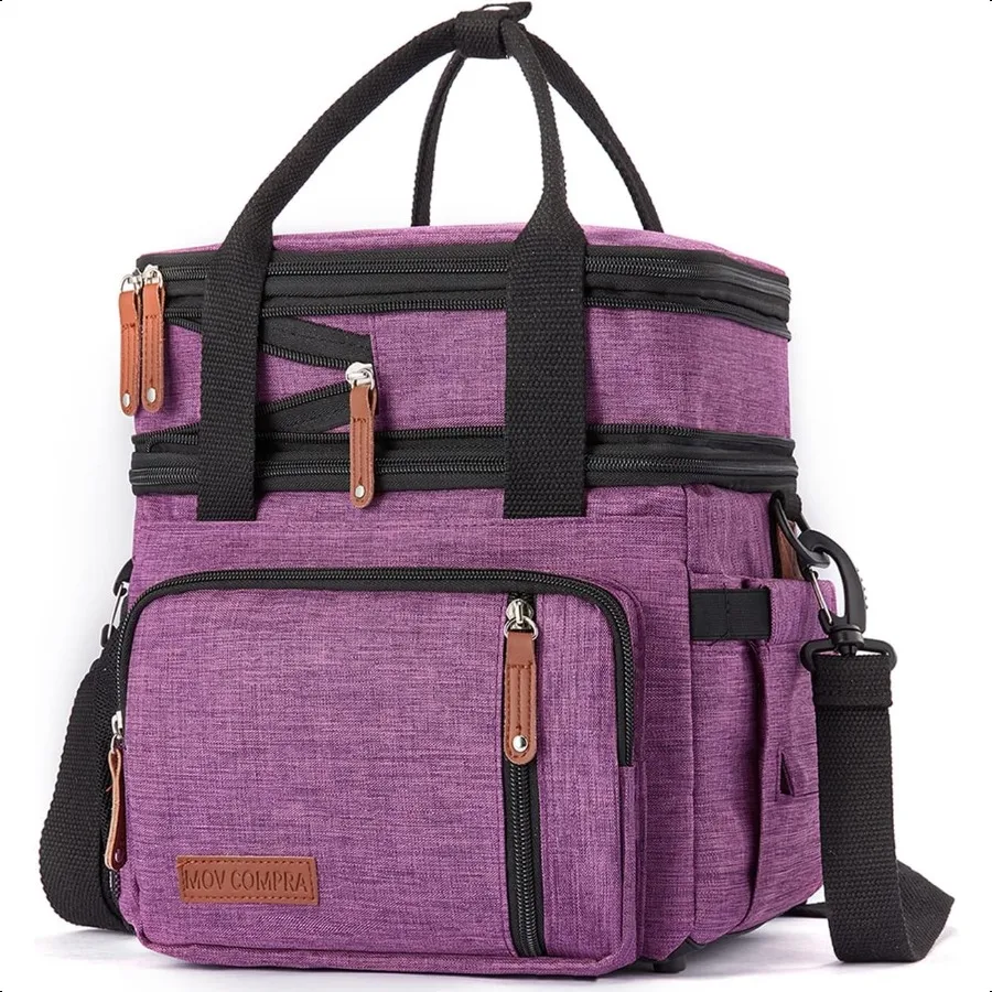 

Purple Lunch Bag Women Expandable Insulated Lunch Box for Work Large Lunch Bag Leakproof Lunch Box Cooler BagPurple