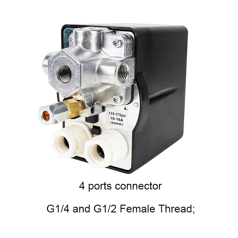 Pressure Switch 380V 90-120 psi Manual On-off Knob Air Compressor Controller with Thermal Protection Relay LF12