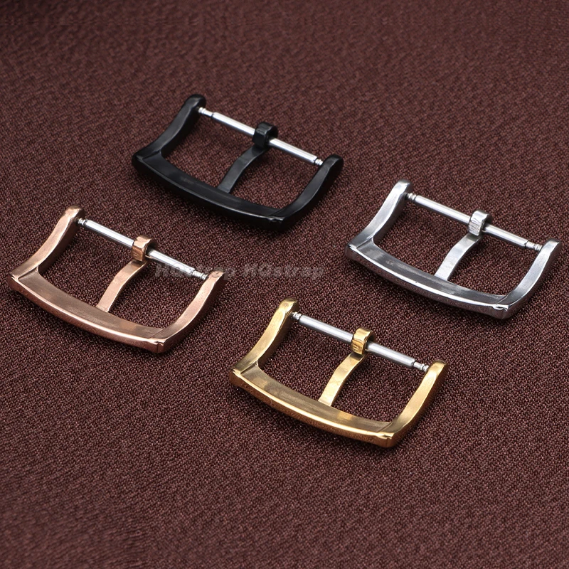 316L Stainless Steel Pin Buckle 18mm 20mm Watch Straps Metal Solid Clasp Polished Universal Replacement Button Accessories