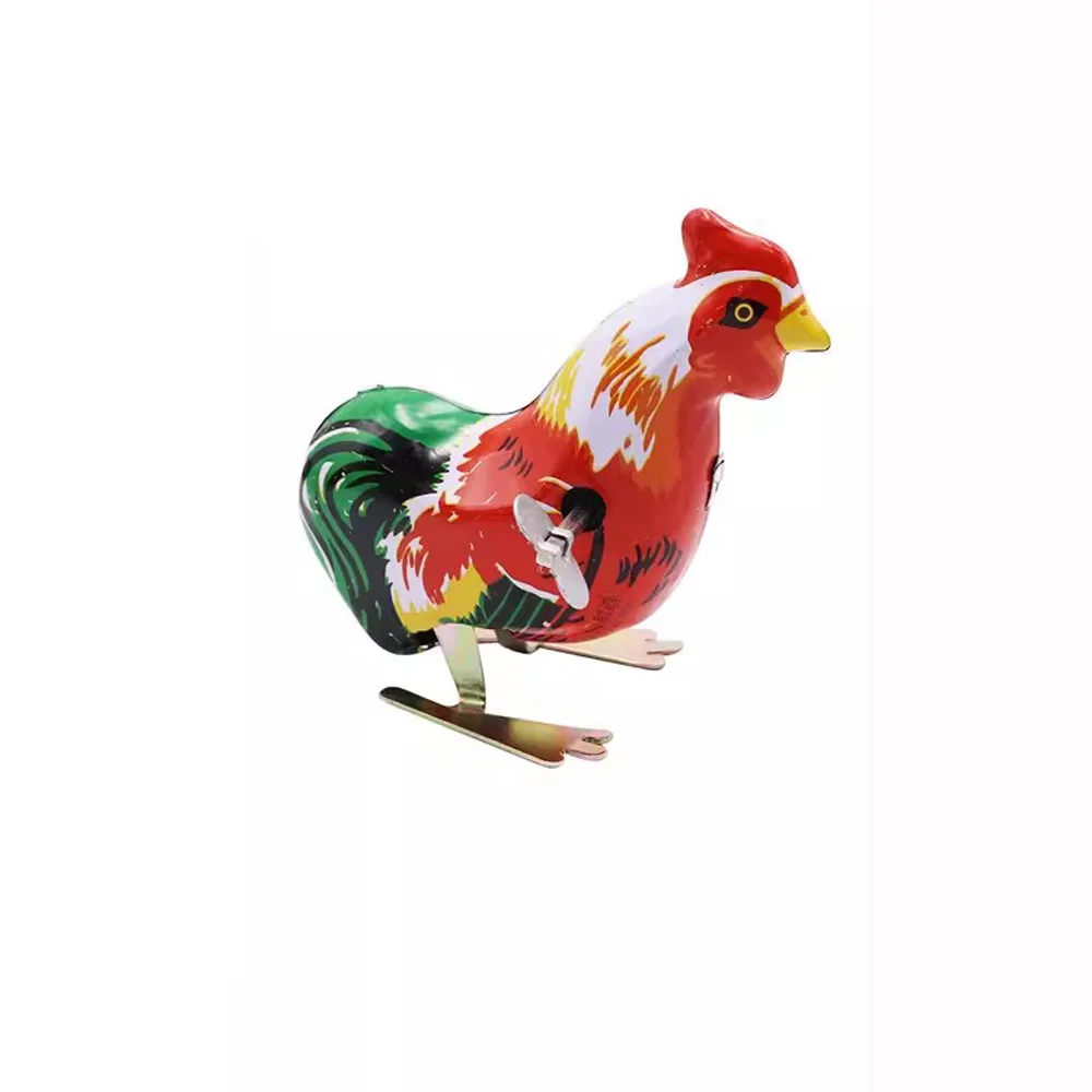 This is a classic spring jumping iron rooster children's toy, action doll children's toy, and children's classic spring toy gift
