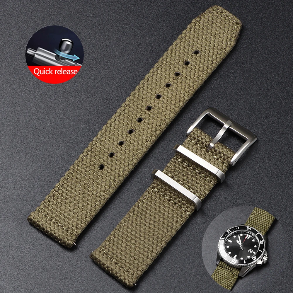 Premium Cotton Nylon Strap for Tudor for Omega Seamaster 20mm 22mm Quick Release Watchband for Panerai Military Sport Bracelet