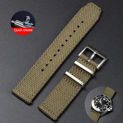 Premium Cotton Nylon Strap for Tudor for Omega Seamaster 20mm 22mm Quick Release Watchband for Panerai Military Sport Bracelet