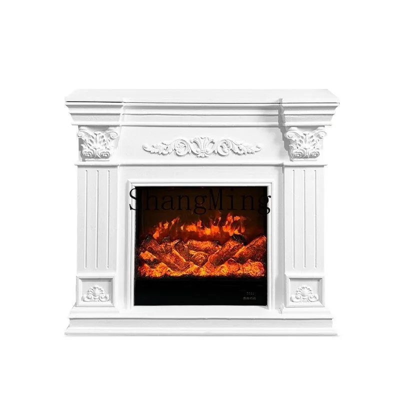 

ZYY Home Retro Fireplace Living Room Carved Homestay Wall Fireplace Rack Decorative Cabinet