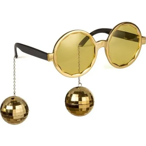 Sable Gold Color Disco Bulk Earring Bright Christmas Party Sunglasses