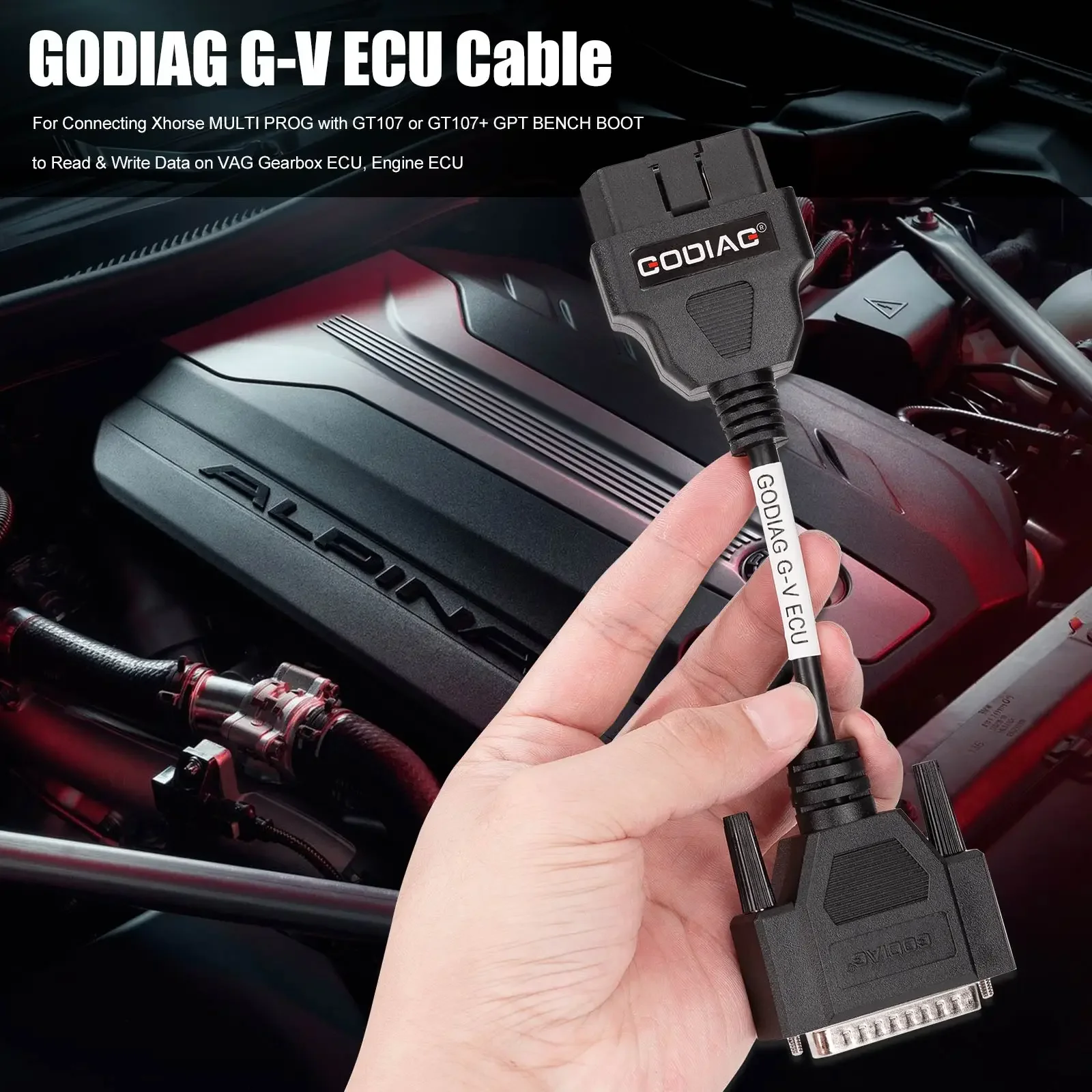 كابل GODIAG G-V ECU لتوصيل Xhorse MULTI PROG مع GT107 أو GT107+ GPT BENCH BOOT لقراءة وكتابة البيانات على علبة التروس VAG ECU #5