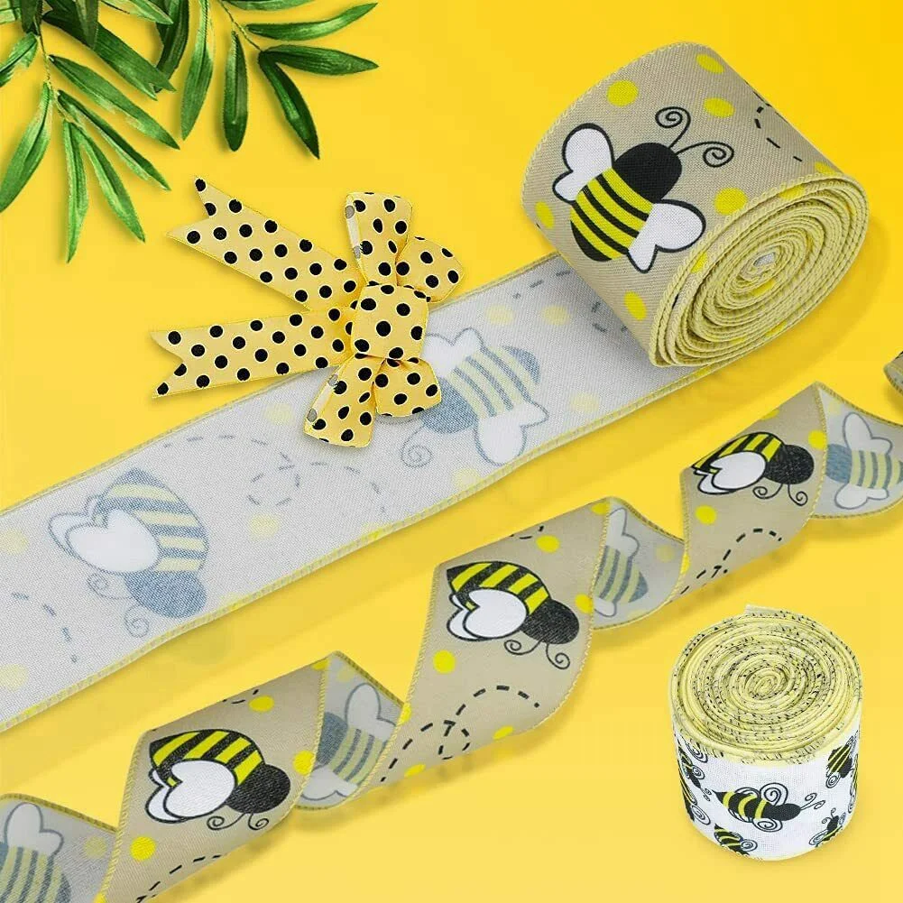 26 Yards Bienenband mit Kabelkante, 2,5 Zoll breit, Hessisch