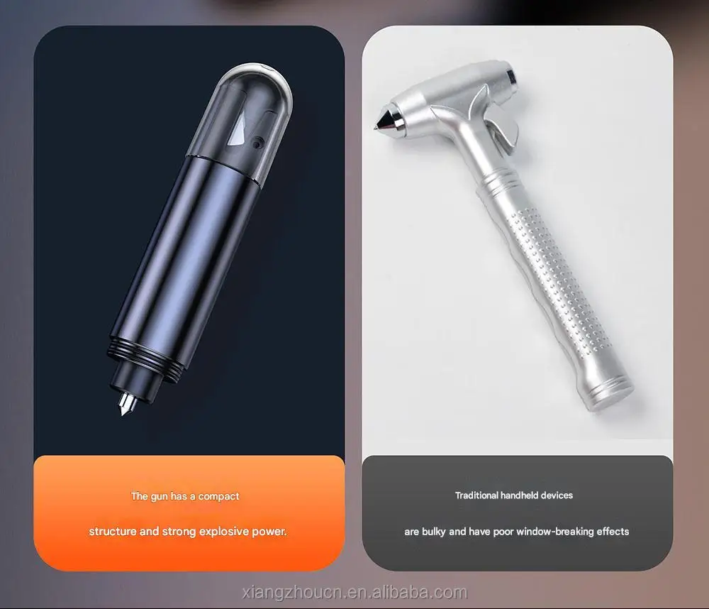 Martello di sicurezza per auto Taglierina per cintura di sicurezza Interruttore per finestre multifunzionale in acciaio inossidabile Mini martello di sicurezza per auto di emergenza portatile