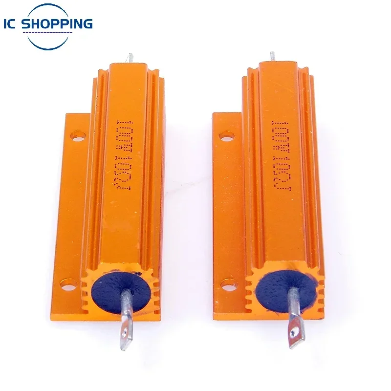 RX24  Aluminum Power Metal Shell Case Wirewound Resistor 50W 100W 0.01R~100K 1 3 4 6 8 10 20 200 500 1K 10K Ohm