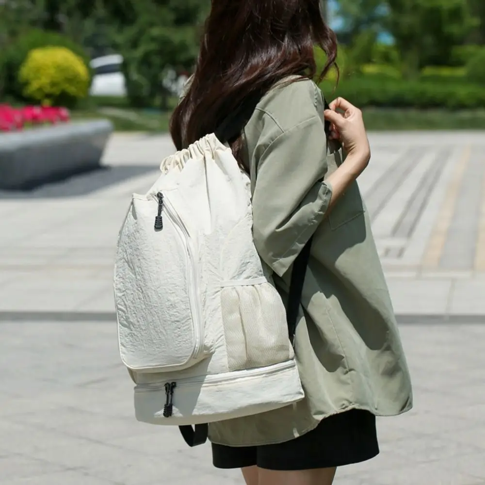 

2 Rackets Tennis Racket Backpack with Shoes Pocket Waterproof Gym Pack Large Capacity Drawstring Closure Basketball Backpack Bag