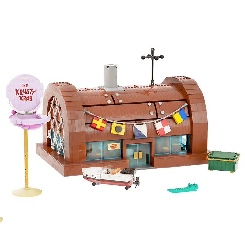 3458pcs MOC Krusty Krab Sea Sponge Model Building Blocks Advanced Build Pack Premium Detailed Challenge Fan Brick Hobby Toy Gift