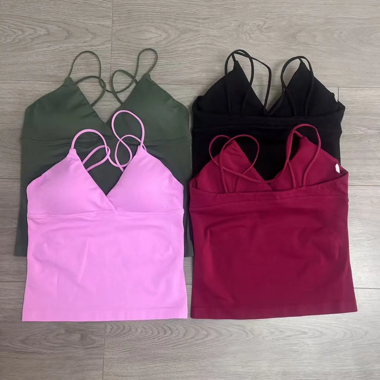 

Impact New Strappy Top Sports Yoga Vest Women's Fitness Vest Gym Pretty Backless Bra Running Workout Halter Style