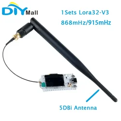 1 conjunto heltec loa32 v3 placa de desenvolvimento nó lora 32 sx1262 ESP32-S3 wifi ble com 5dbi sma antena masculina ipex para meshtastico