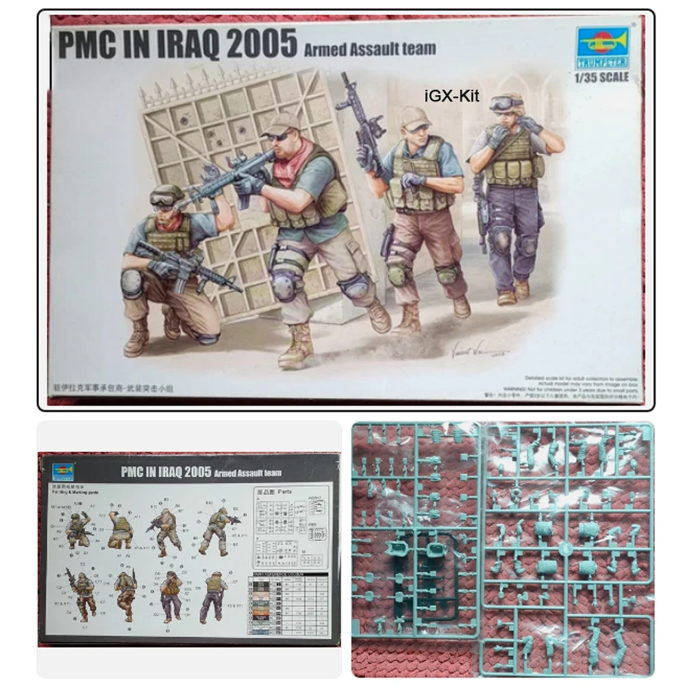 

Trumpeter 00419 1/35 Scale US PMC Maneuver Operator In Iraq 2005 Soldier Miniature Figure Plastic Assembly Building Model Kit