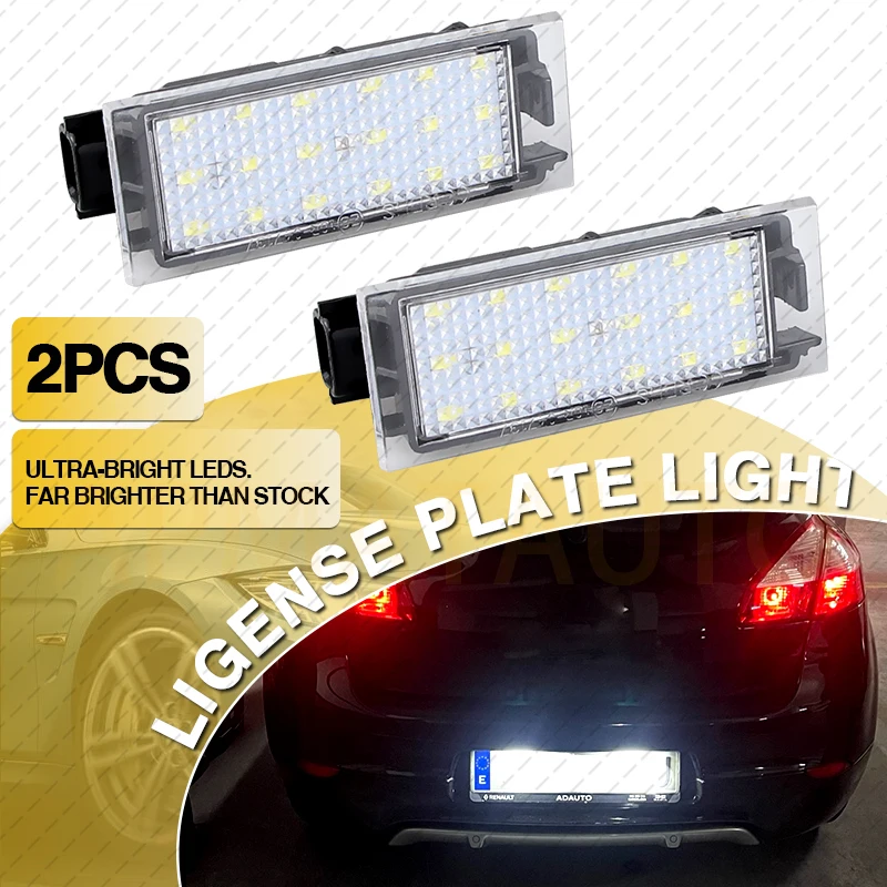 

2 шт. светодиодные фонари номерного знака для Renault Vel Satis/Twingo II/Clio III/Espace IV/Laguna II/III/Megane III, автомобильные аксессуары