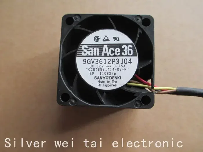 DC 12V 0.75A Cooling Fan For Sanyo Denki 9GV3612P3J04  3628 36mm 4-Wire Dual Ball Server Square Fan 4-wire