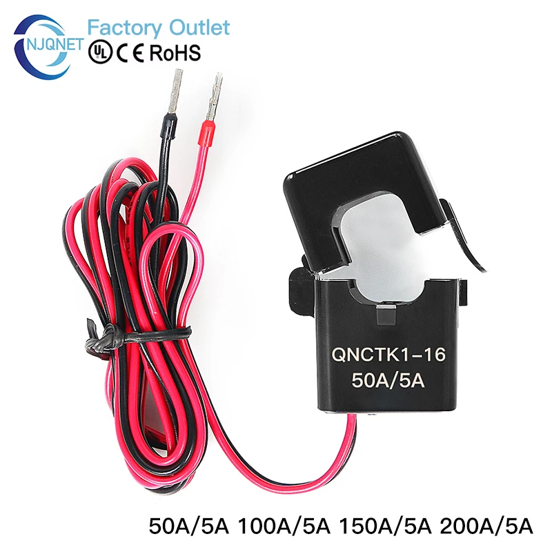 50A 5A Split Core Current Transformer CT Clamp 100A 200A 5A QNCTK1-16 Open Type Current Transformer Sensor 50 5