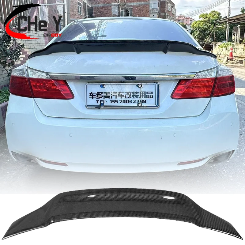 For Honda Accord 9 th Generation R-type Rear Trunk Lid Spoiler Fender Carbon Black Sports Modification Kit 2014 2015 2016 2017