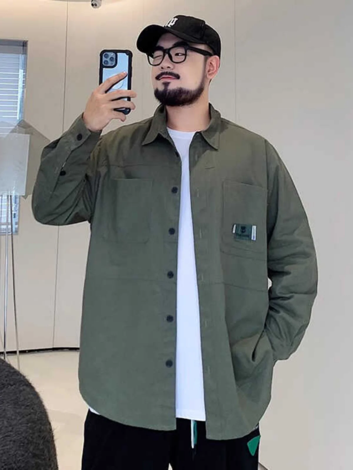 

Retro Japanese Military een Long Sve Men's irt Spring Autumn Loose plus Size Big irt Coat Casual Youth Sle