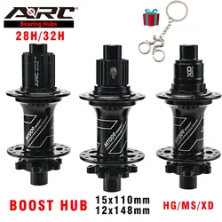 ARC 부스트 허브, MTB 허브, 4 베어링, 6 폴, 3 톱니, 15x110, 12x148, 마이크로 스플라인, 12 S HG 8 9 10 11 12 Sram XD 12 S 자전거 자전거 허브