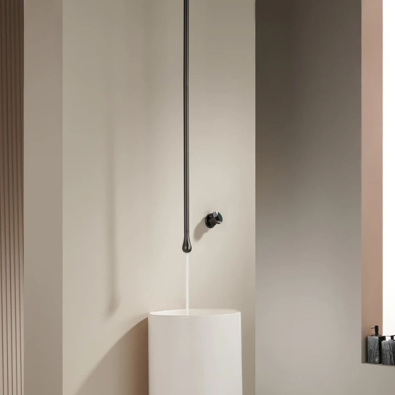 

Concealed all-copper ceiling water outlet, ceiling water drop faucet, wall-type boom, hot and cold basin, simple faucet