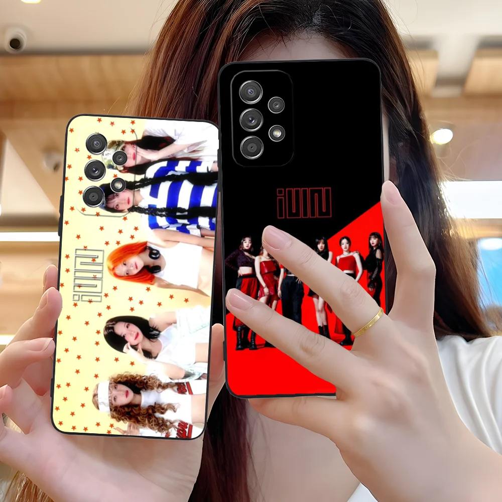 Mobile KPOP Gidle Phone Case for Samsung Galaxy A73 72 71 70 55 54 53 52 35 34 32 23 14 13 5G Black Smartphone Cellphones Cover