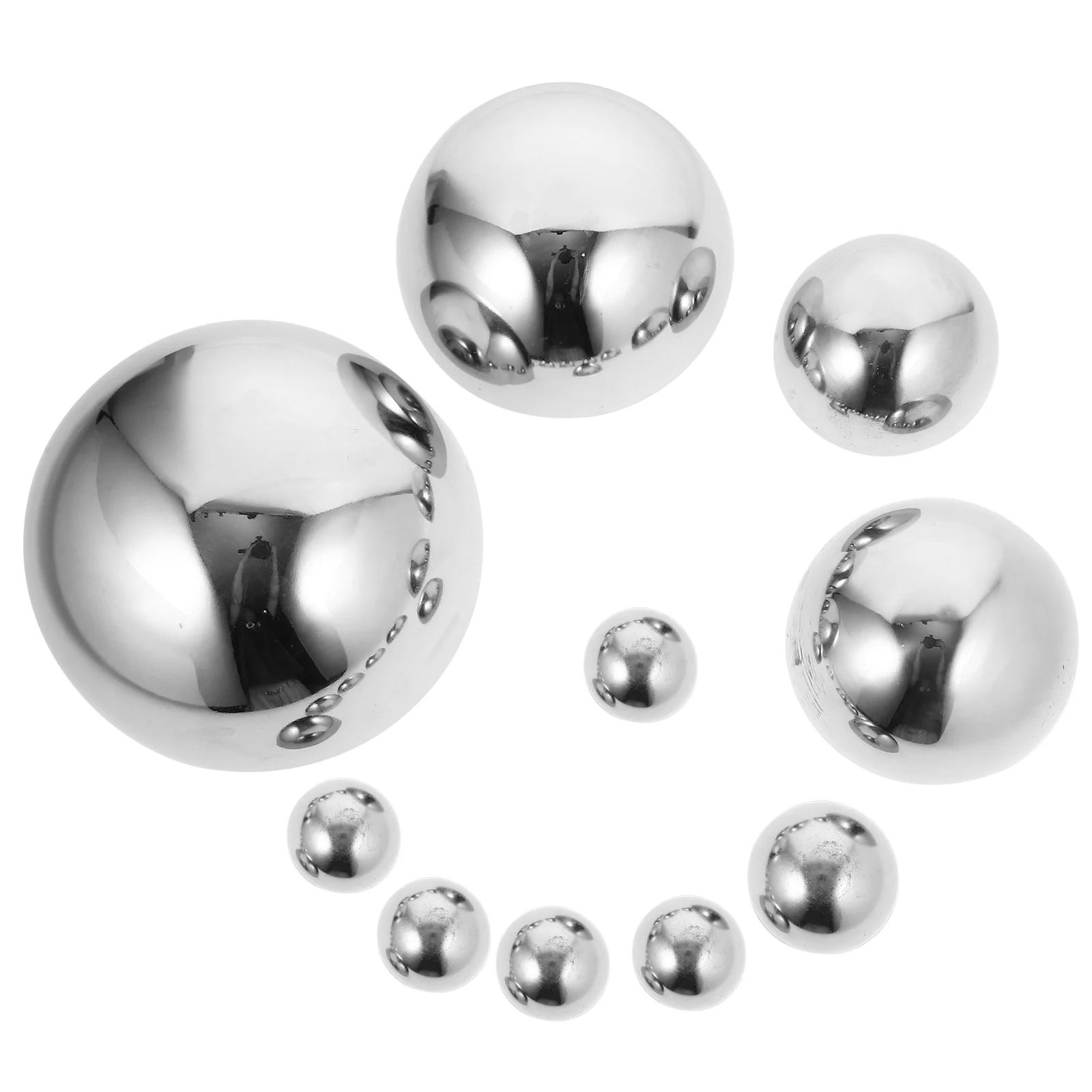 10 Pcs Stainless Steel Garden Mirror Ball Reflective Sphere Solar Lights outside Outdoor Half Gazing Globe Spheres Metal