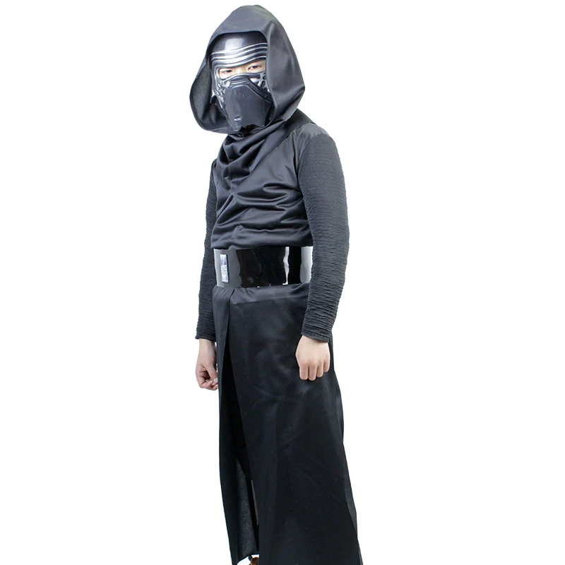 Ropa de Cosplay clásica Kylo Ren Deluxe para niños de 4 a 10 años, disfraz de película de Halloween, conjunto de 4 piezas