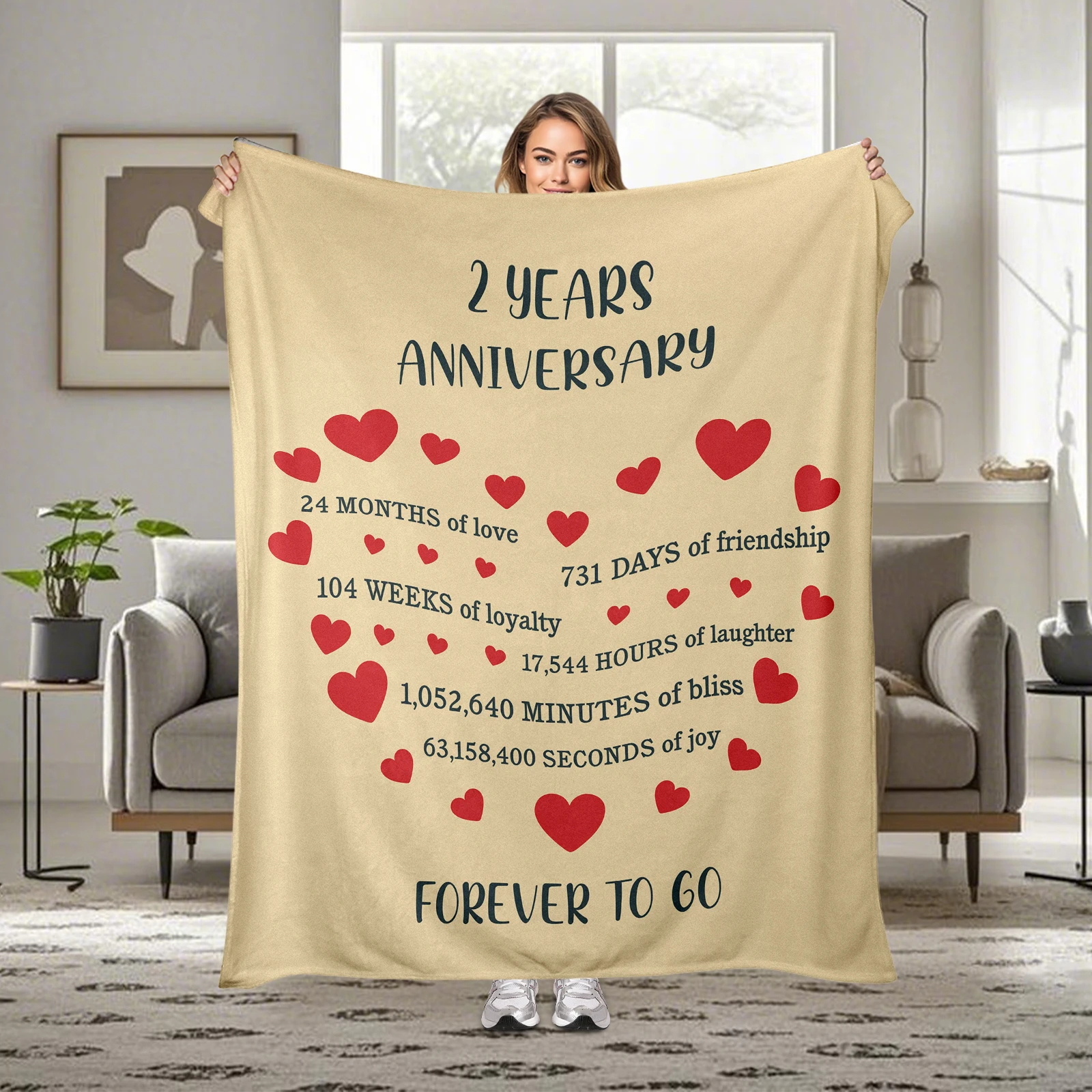 Flannel Blanket With Heart Patterns And Loving Words Perfect For Celebrating Anniversaries And Deepening Love