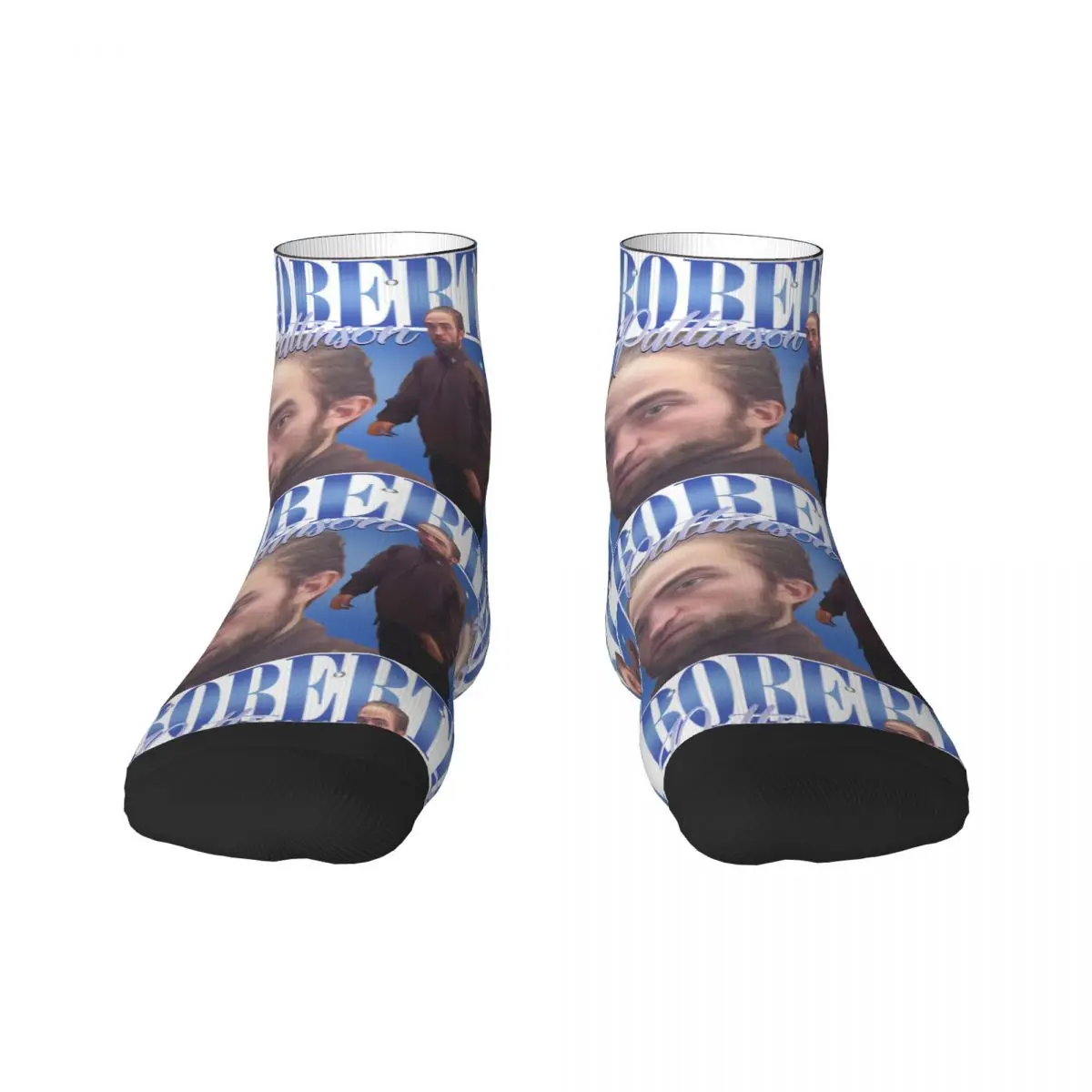 Funny Robert Pattinson Standing Meme Men's Crew Socks Unisex Kawaii 3D Printed Rob Dress Socks