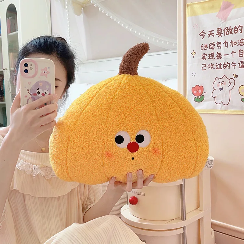 New Halloween Decor Colorful Adorably Silly Pumpkin Plush Toys Soft Stuffed Plant Plushie Pillow Sofa Chair Cushion Girls Gifts