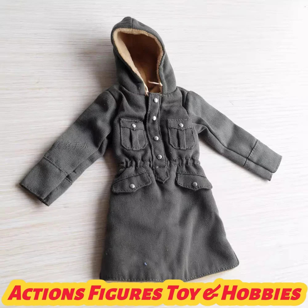 

1/6 Scale Male Soldier German Military Green Hooded Coat Jacket Accessories for 12" Action FIgure Body Model Toy