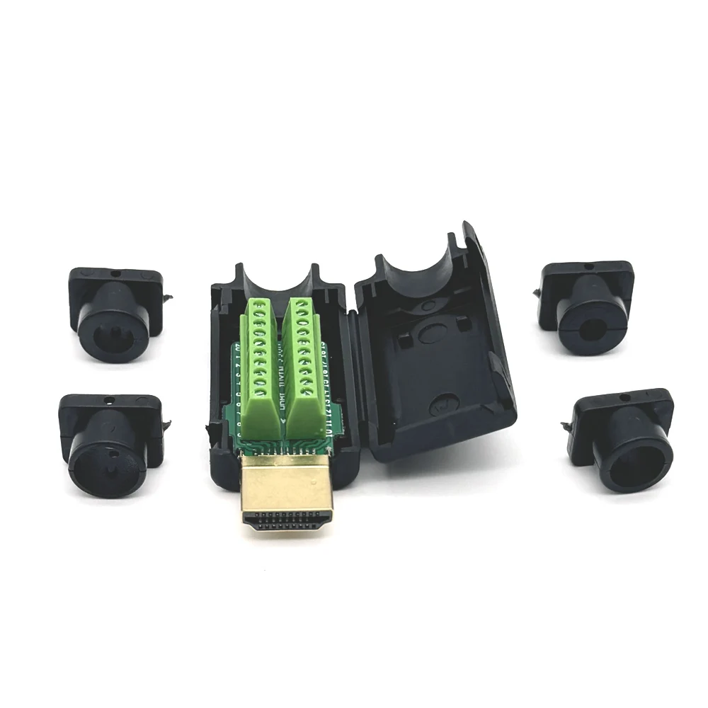 HDMI-compatible Solder-free Plug Connector HDMI-compatible 2.0 Welding Connectors 4K HD Line Repair DIY Male Adapter