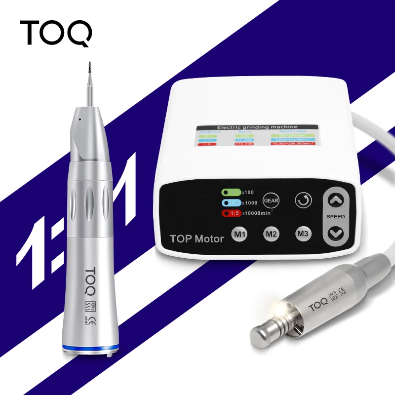 New Brushless LED micro motor With 1:1 straight Fiber Optic handpiece Dentist Low Speed Handpiece Kit