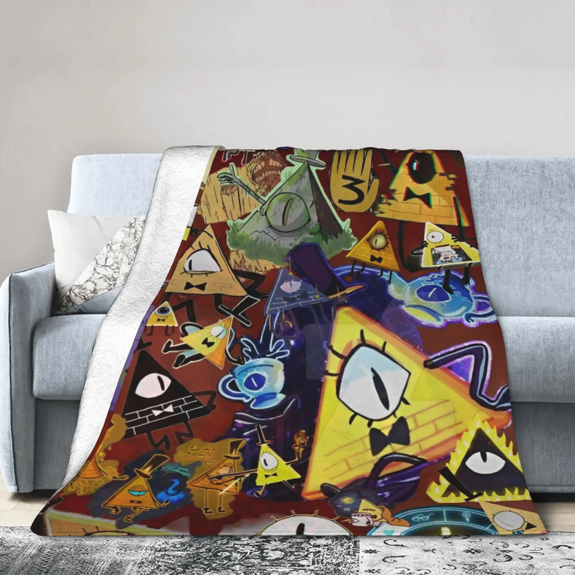 

Одеяла Gravitys Falls, флисовое одеяло Bill Cipher Adventure Mystery, многофункциональное теплое одеяло для кровати, путешествий, плюшевое тонкое одеяло