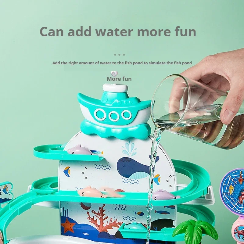 Rechargeable Magnetic Fishing Game Table with Music Rotating Disc Parent-Child Interactive Learning Toys for Toddlers Gifts