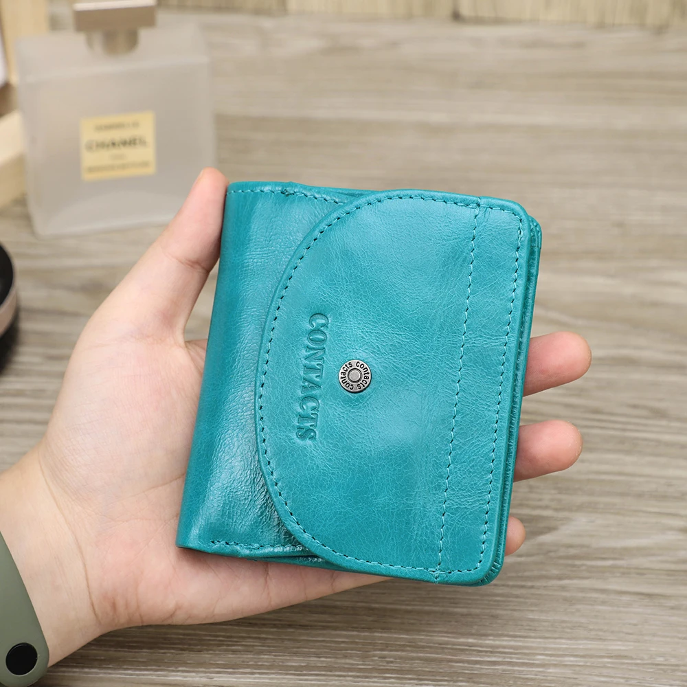 Contact'S Fashion Genuine Leather Designer Wallets Luxury for Women Small Coin Purse Women Card Holder Mini Clutch