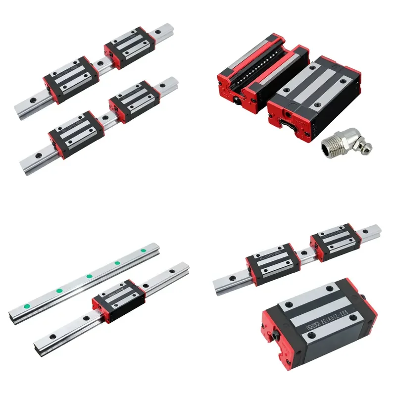 4 Pcs 15 mm Square Type Slider Linear Guide Rail and Linear Bearing Block HGH15CA Slider CNC Parts Track