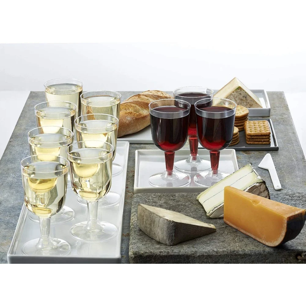 

50Pcs Clear Plastic Wine Glass Recyclable, Disposable & Reusable Cups For Champagne, Dessert, Beer, Pudding, Party-[Jyqn A78G]