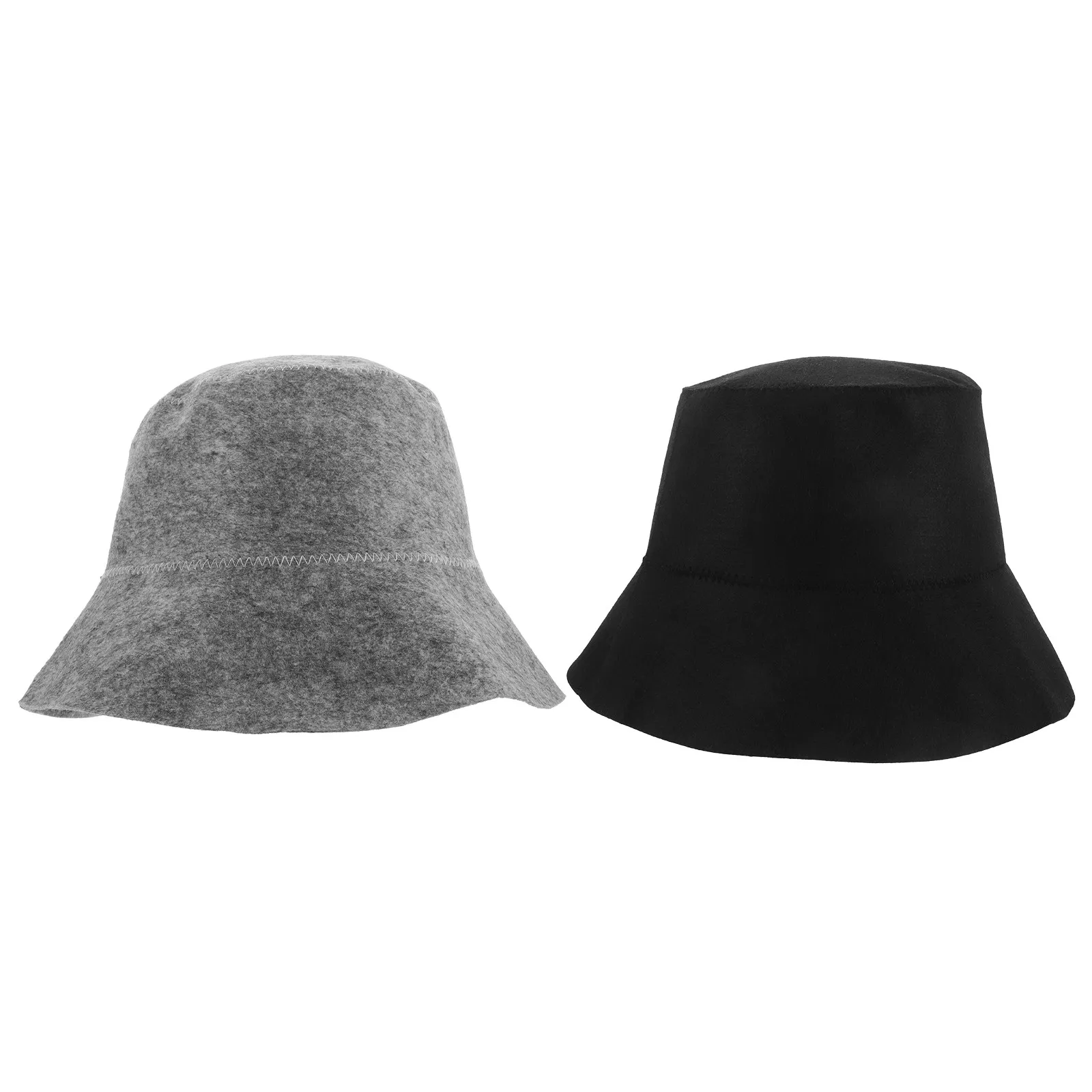 2Pcs Felt Sauna Hat Fisherman Cut Water Absorbent Quick Dry Sauna Hair Protector Cap for Men Women Steam Room Spa