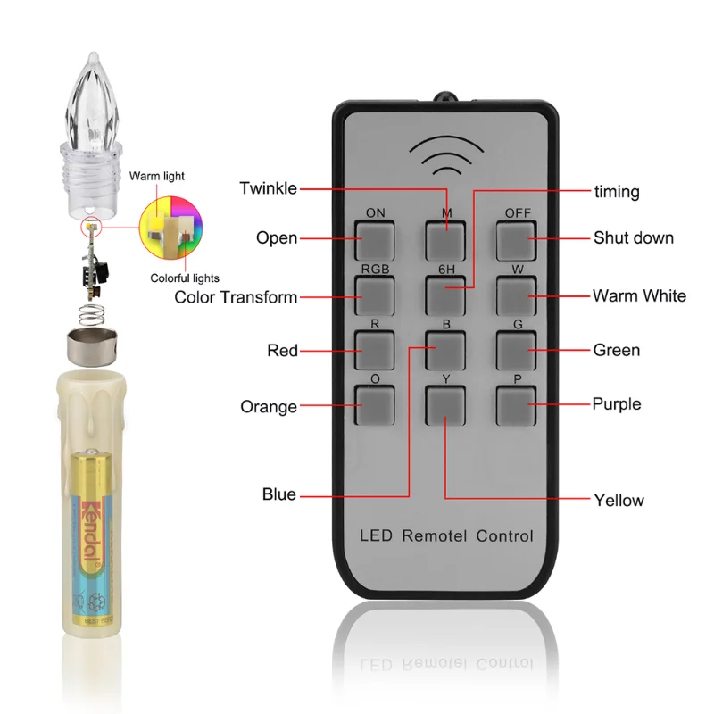 LED Flickering Flame Candle com temporizador remoto, branco quente e cor, decoração para casa, casamento e árvore de Natal, ano novo, 30 PCs, 20 PCs, 10PCs