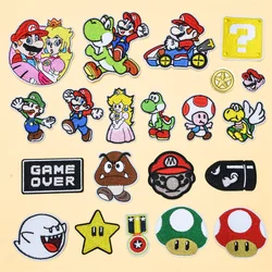 Stripfiguren Icoon Strijken Patch Anime Game Figuur Dinosaurus Paddestoel Applique Borduren DIY Accessoires Kleding Patch