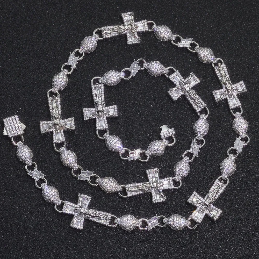 hip-hop-accessory-8mm-brass-cubic-zirconia-iced-necklace-infinite-cross-mixed-ball-necklace-suitable-for-both-men-and-women