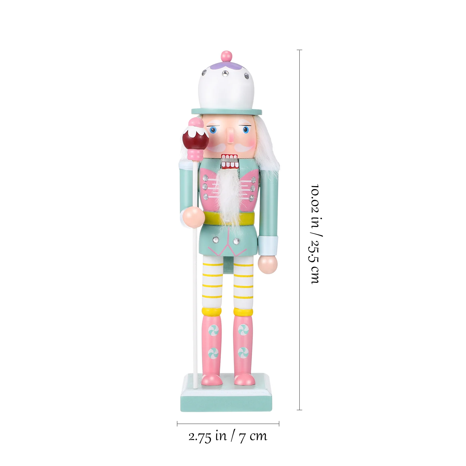 Turquoise 25cm Nutcracker Soldiers 1pcs Figures Nutcrackers on Clearance Decor Wooden Decoration Accessories