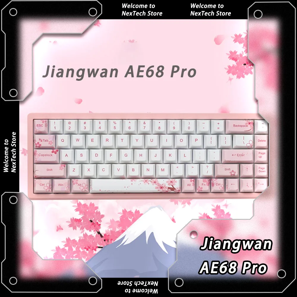 Jiangwan AE68 Pro Magnetic Switch Gaming Keyboard RT0.001MM/ADC Direct Connection Keyboard Double Lamp Position Gasket For Gamer