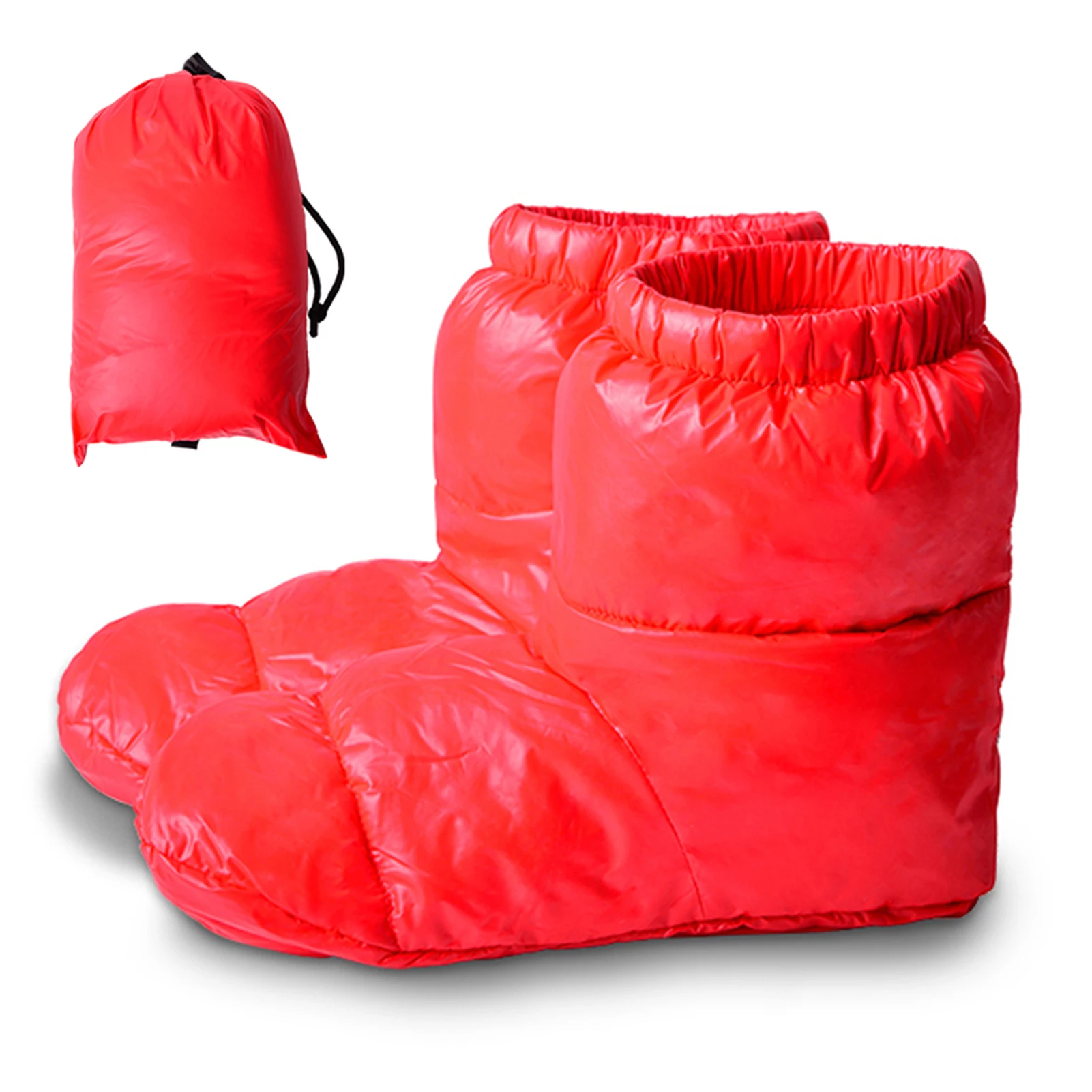 في الهواء الطلق التخييم النعال الجوارب الدافئة لحقيبة النوم في الداخل الأحذية الدافئة الرجال النساء الشتاء بطة أسفل الجوارب النعال الأحذية #1