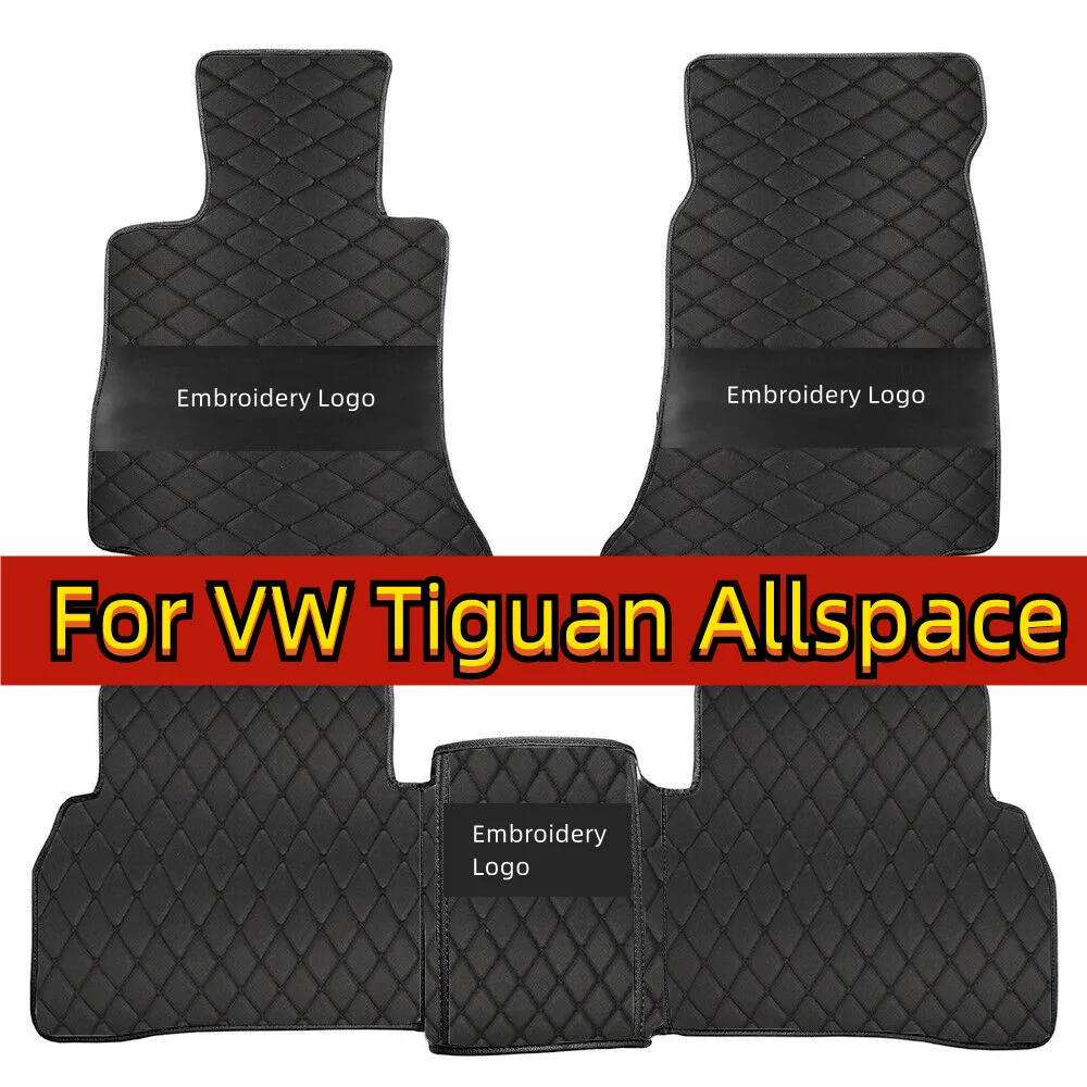 Car Mats Floor For Volkswagen Tiguan Allspace LWB 2017~2022 7seat Leather Not Computer Box Under The Driver Seat Car Accessories